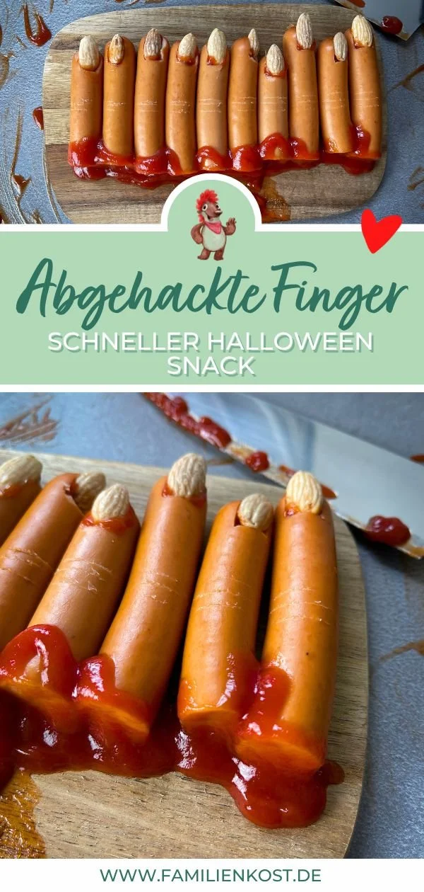 Gruselige Hexenfinger Würstchen für Halloween Party Snacks