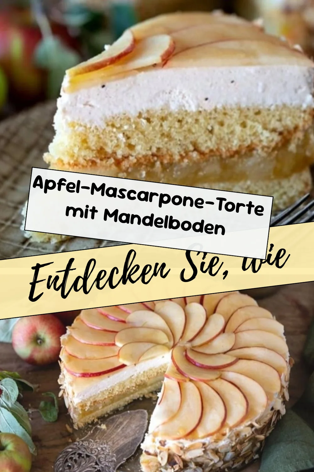 Apfel-Mascarpone-Torte mit Mandelboden
