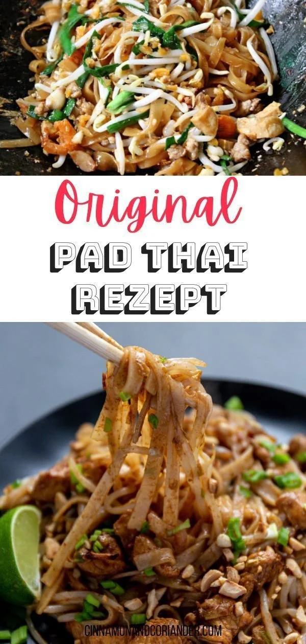 Authentisches Pad Thai Gericht aus Bangkok mit frischen Zutaten