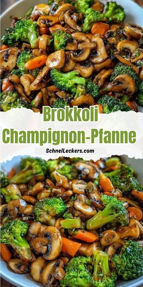 Gesunde Brokkoli-Champignon-Pfanne mit ballaststoffreichen Zutaten