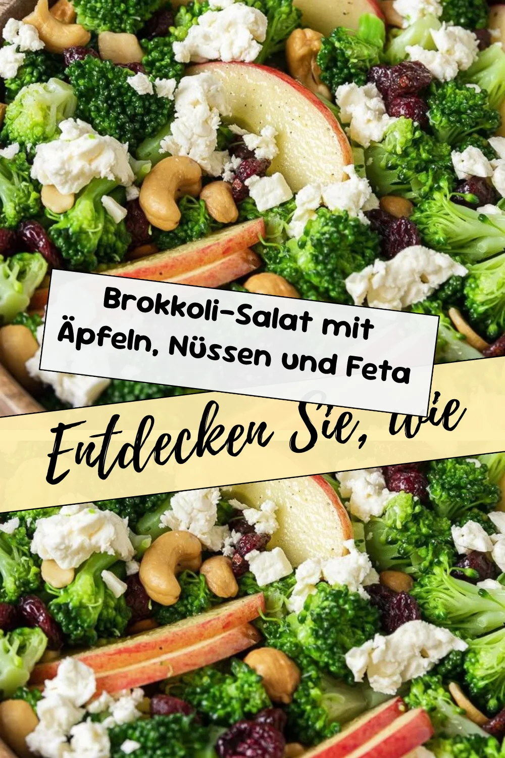 Brokkoli-Salat mit Äpfeln, Nüssen und Feta