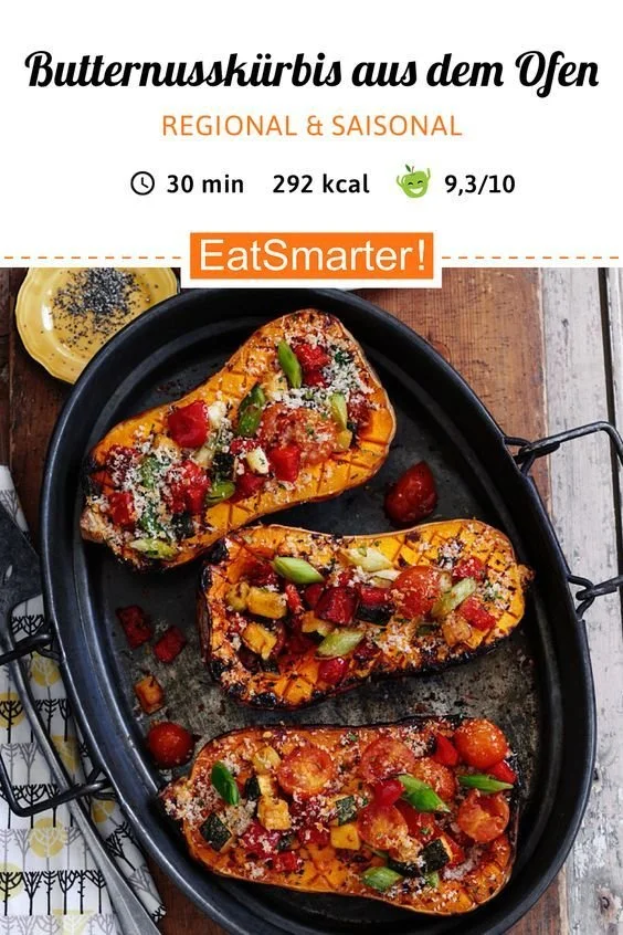 Gerösteter Butternut-Kürbis aus dem Ofen, lecker und einfach zubereitet.