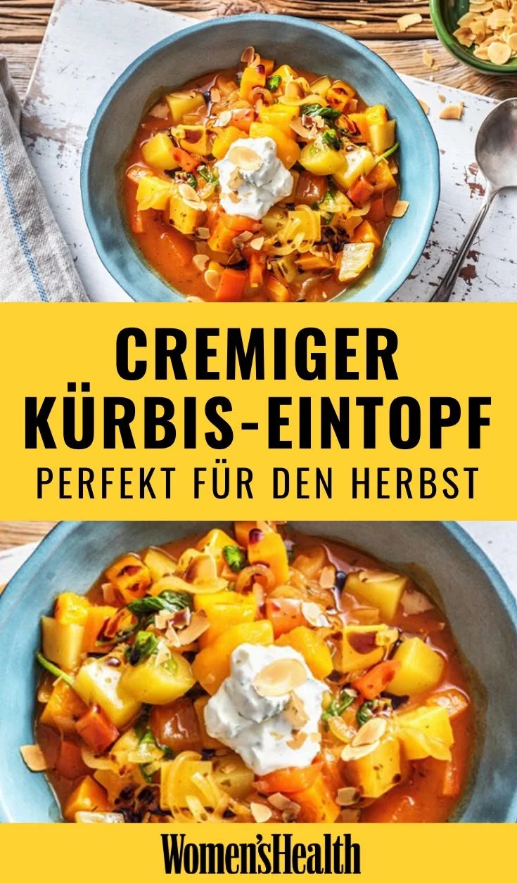 Cremiger Kürbiseintopf mit frischen Kürbissen und Gewürzen