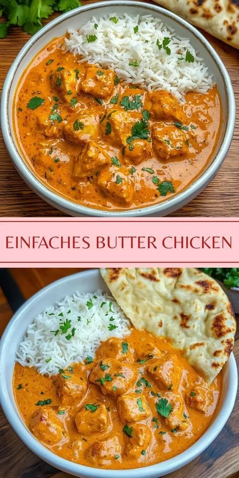 Schmackhaftes Butter Chicken, klassisches indisches Gericht, einfach zuzubereiten