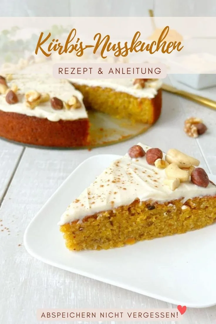 Saftiger Kürbis-Nusskuchen, ideal für herbstliche Genussmomente
