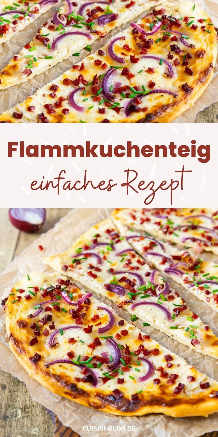 Flammkuchenteig Rezept für knusprige Flammkuchen