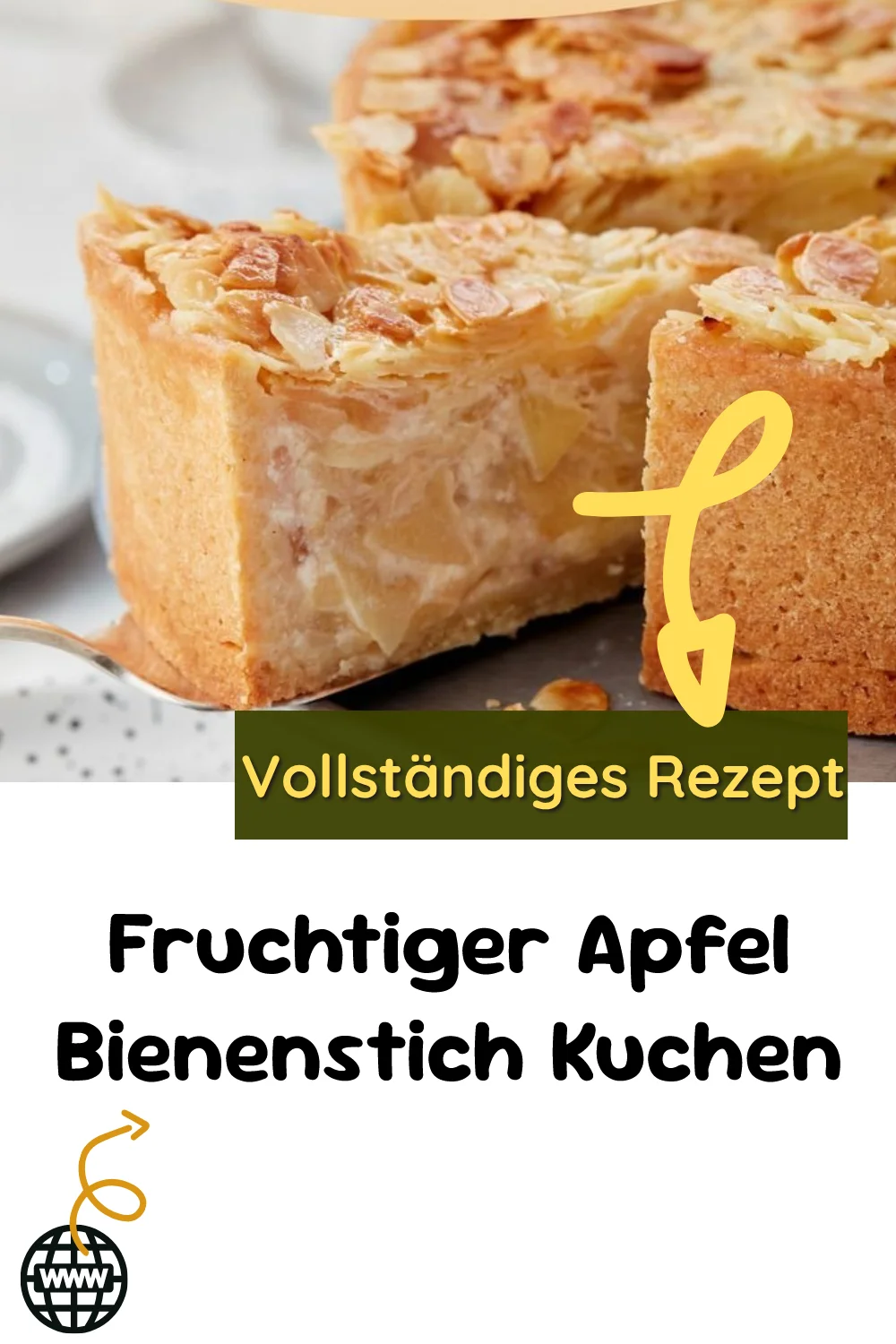 Fruchtiger Apfel Bienenstich Kuchen