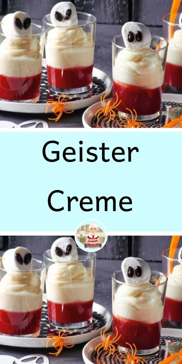 Leckere Geister Creme für Halloween-Desserts