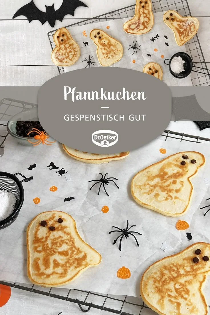 Gespenster-Pfannkuchen für Halloween in ansprechender Präsentation