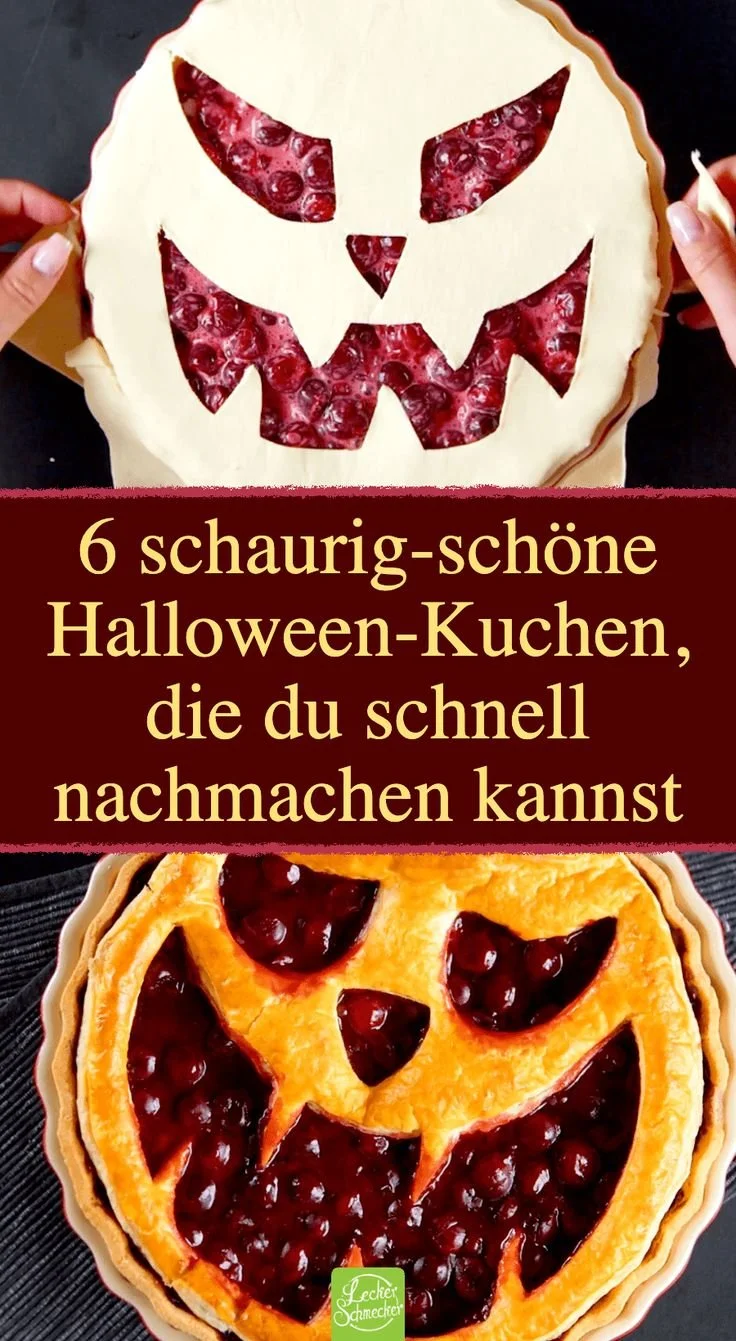 Gruselige Halloween-Kuchen aus Blätterteig für die Halloween-Feier