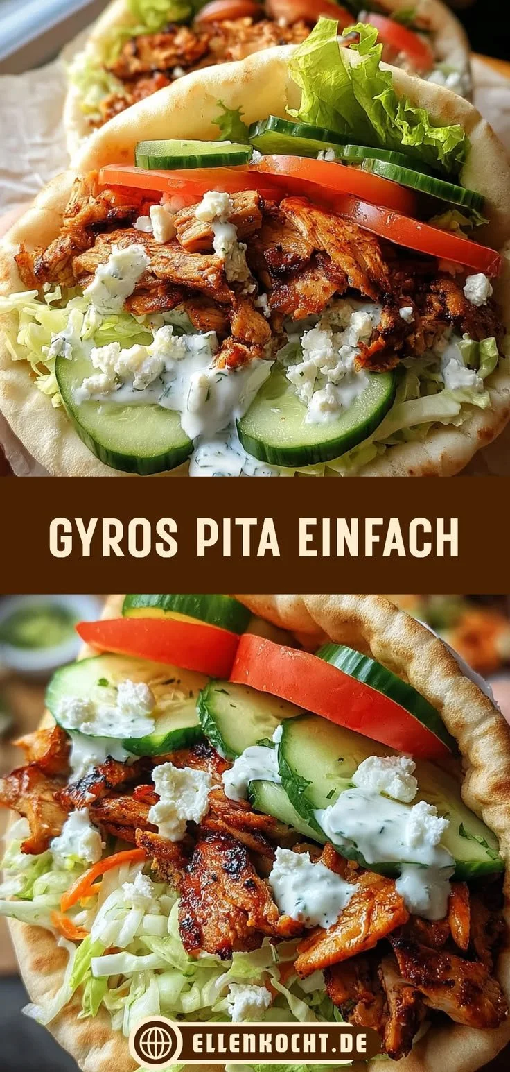 Leckere Gyros Pita mit gesunder Füllung für ein schnelles Abendessen