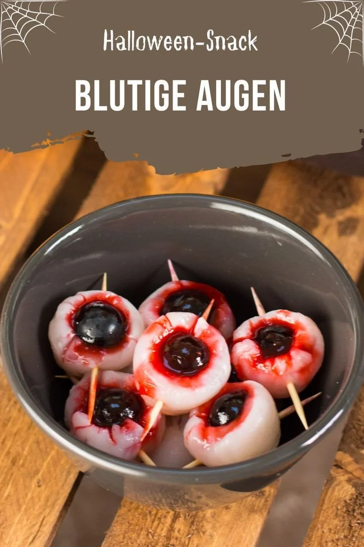 Halloween-Snack Litschi-Augen für eine gruselige Feier