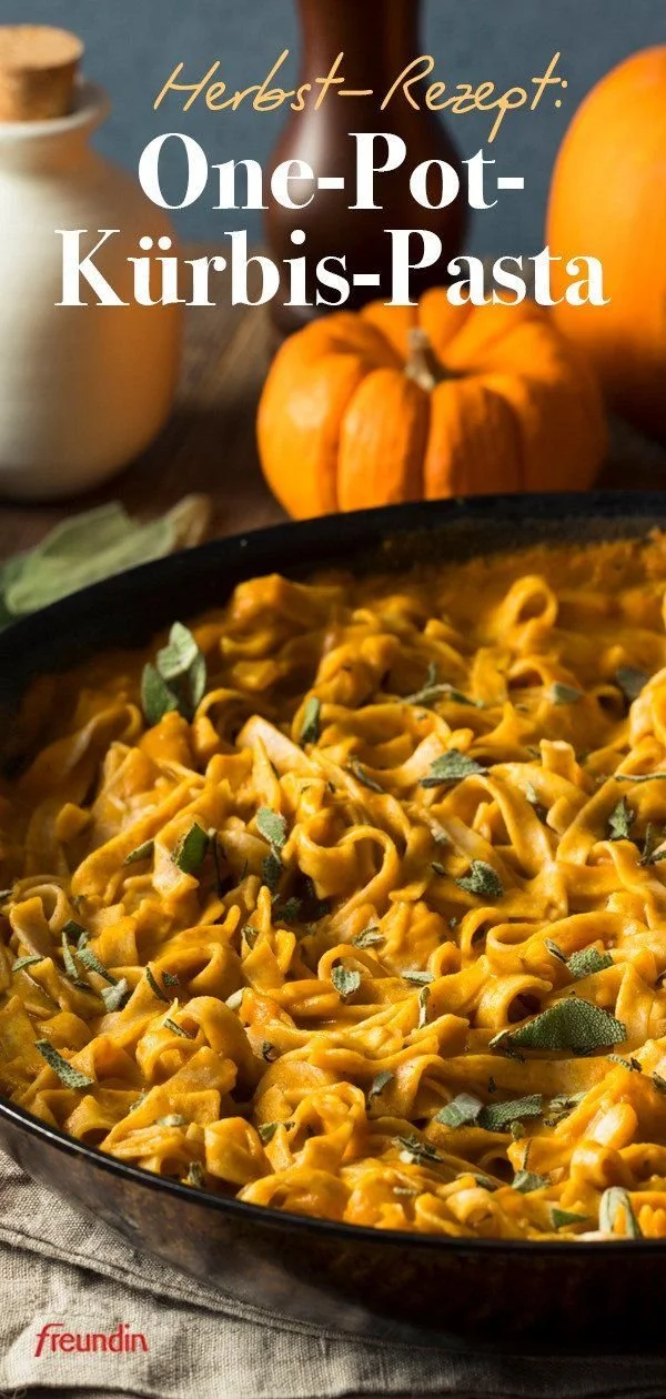 One-Pot-Kürbis-Pasta Rezept für den Herbst auf freundin.de