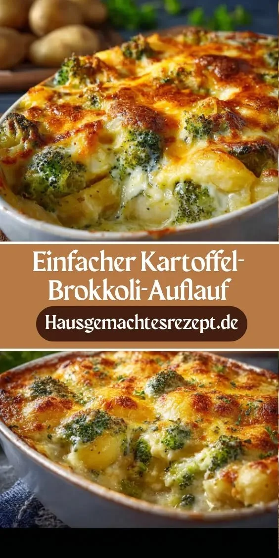 Kartoffel-Brokkoli-Auflauf einfach überbacken in einer Auflaufform