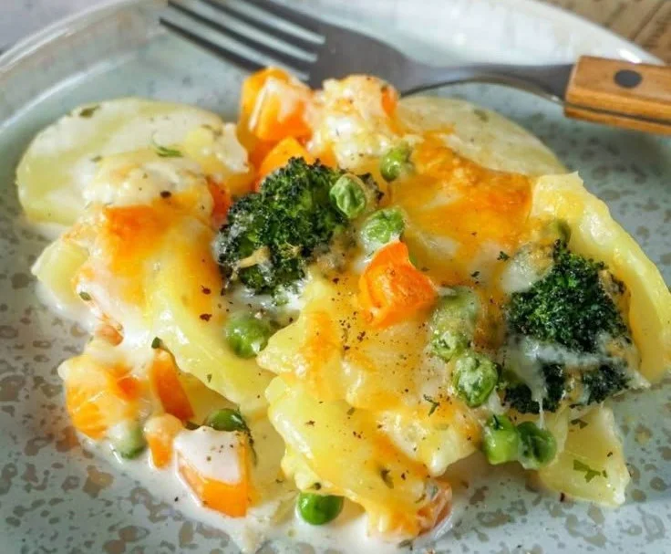 Kartoffelauflauf mit Gemüse