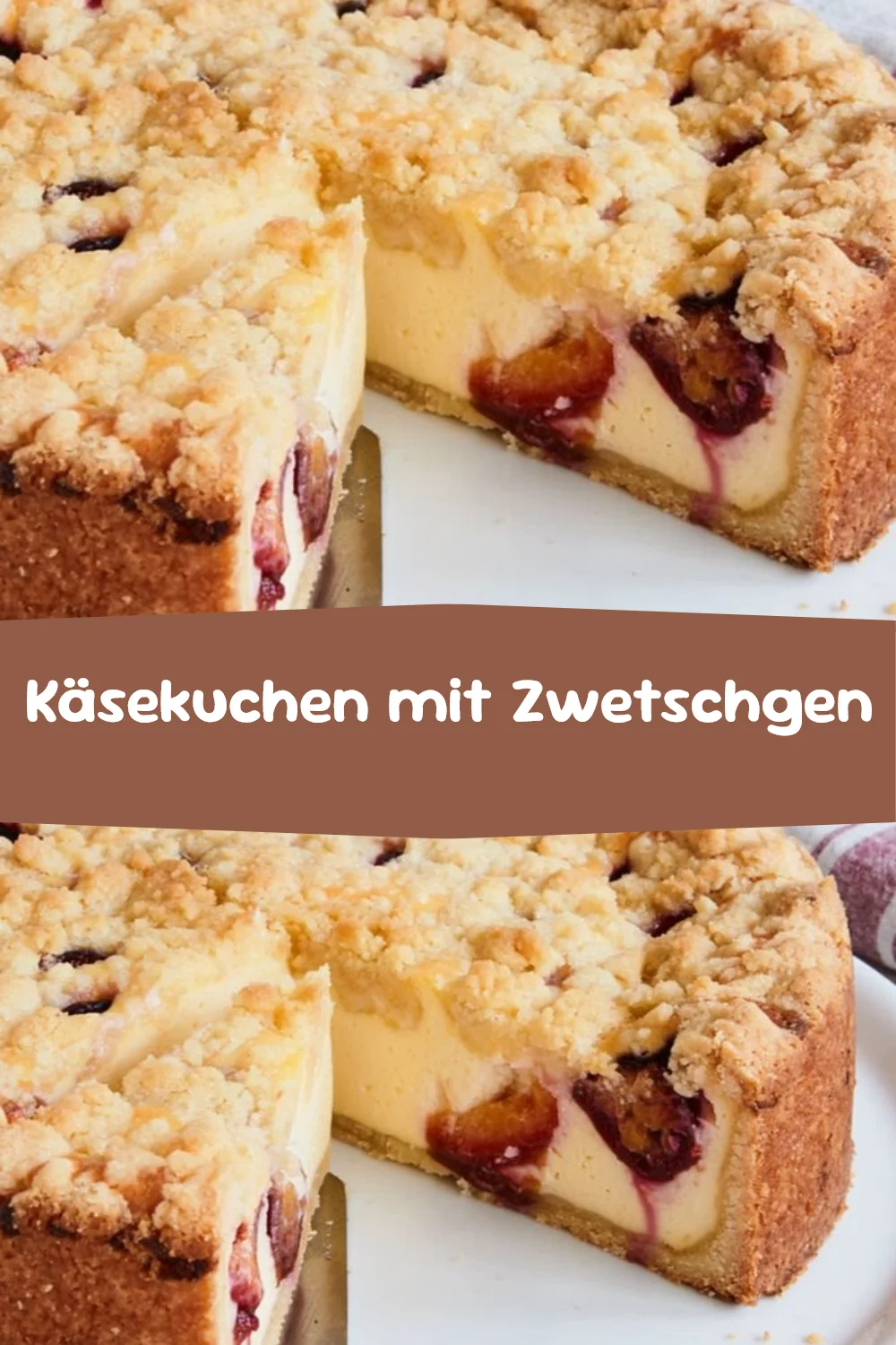 Käsekuchen mit Zwetschgen