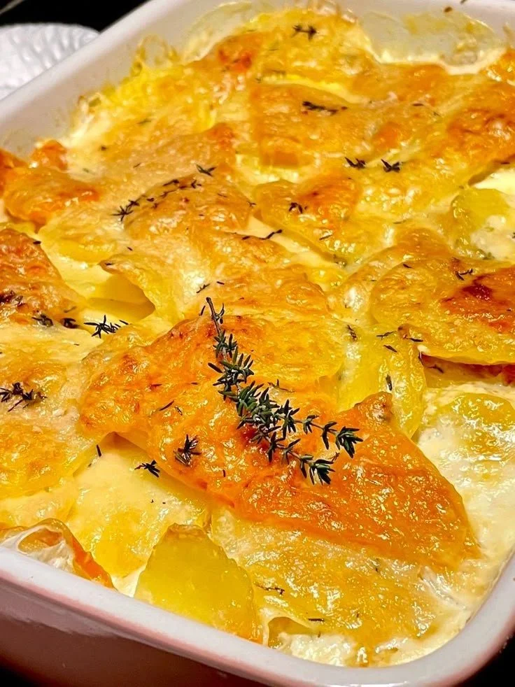 Leckeres Kürbis-Kartoffel-Gratin aus verschiedenen Kürbis- und Kartoffelsorten