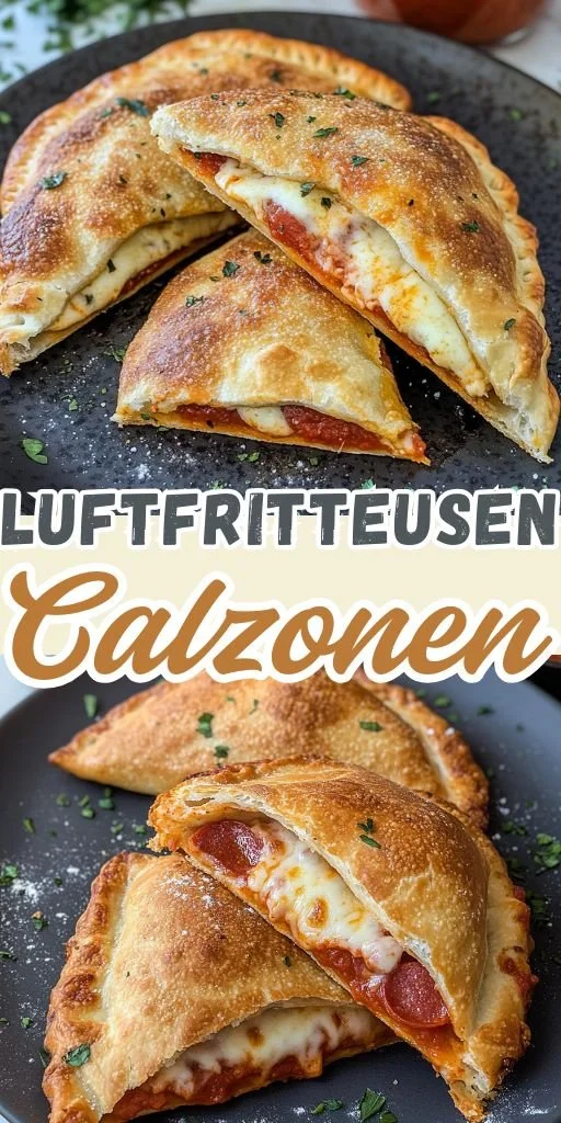 Leckere Luftfritteusen-Calzonen frisch aus der Heißluftfritteuse