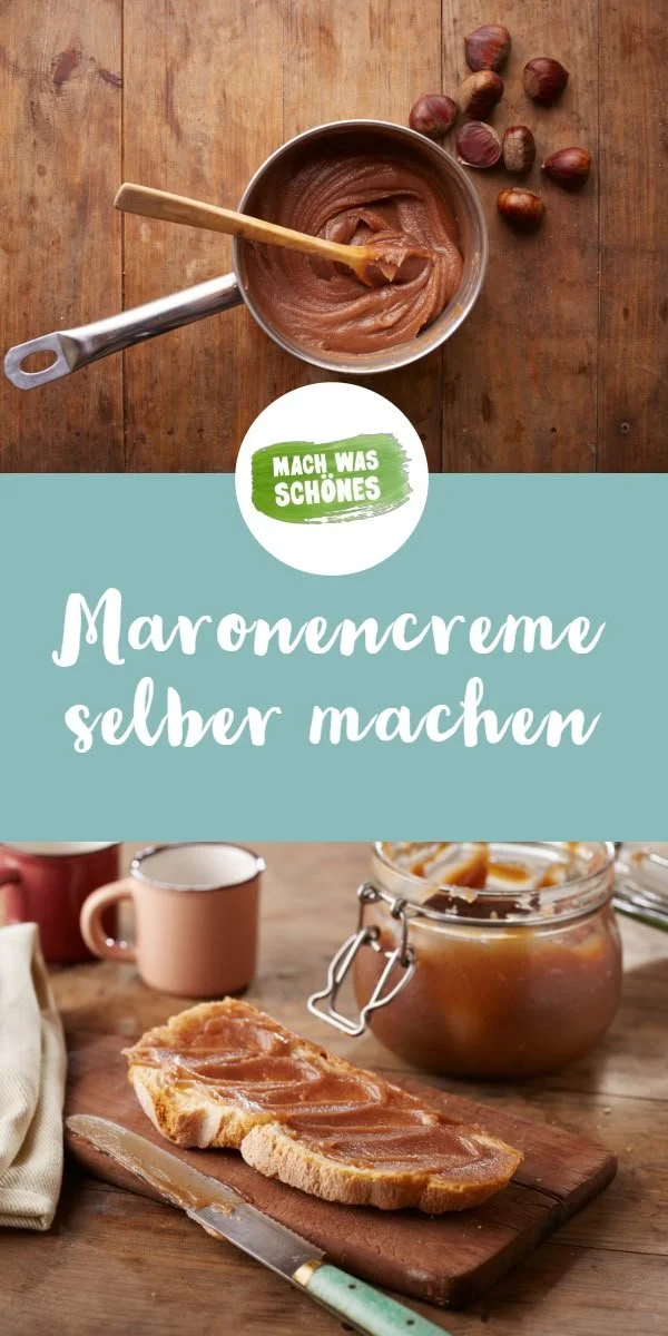 Schüssel mit selbstgemachter Maronencreme aus einem Maronen-Rezept