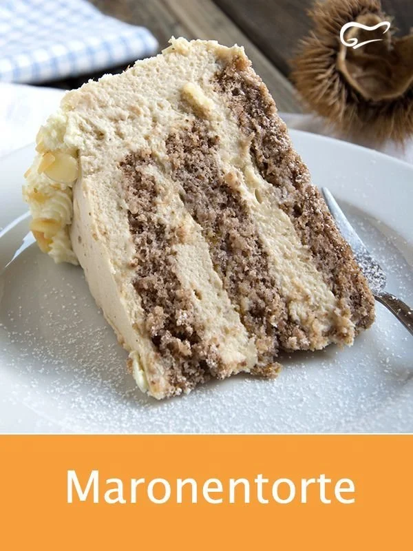Rezept für eine leckere Maronentorte mit Kastanien und Sahne