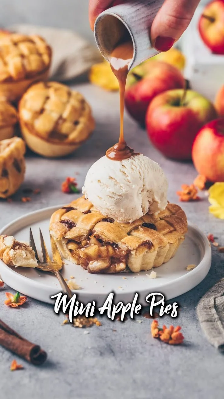 Vegane Mini Apple Pies mit frischen Äpfeln und Zimt, leckere Nachspeise