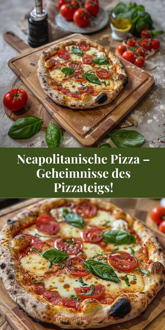 Hergestellte Neapolitanische Pizza mit frischen Zutaten und perfektem Teig.