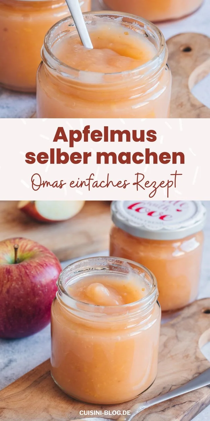 Hausgemachtes Apfelmus nach Omas Rezept, frisch und lecker zubereitet.