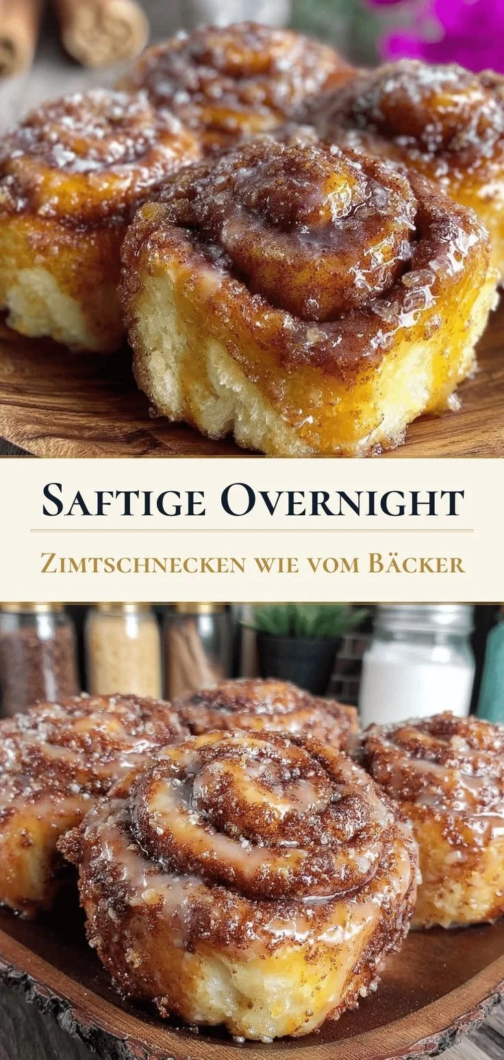 Saftige overnight Zimtschnecken für ein einfaches Frühstück.