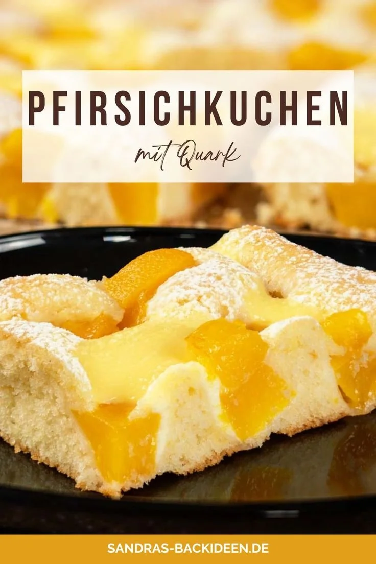 Pfirsichkuchen mit Quark, schnell und saftig, fertig in 10 Minuten