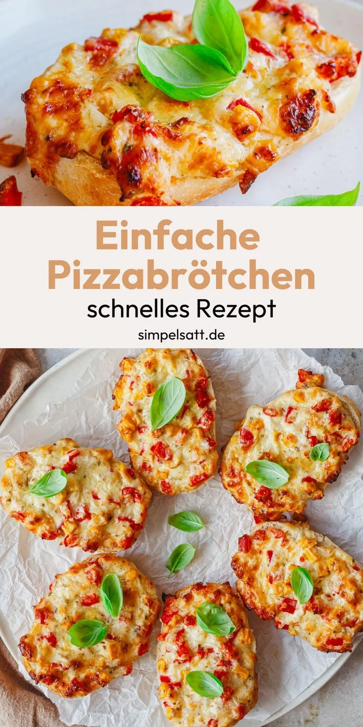 Vegetarische Pizzabrötchen schnell und einfach selbst gemacht