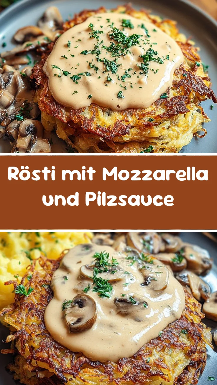 Rösti mit Mozzarella und Pilzsauce