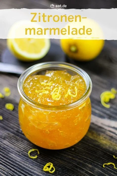 Hausgemachte Zitronenmarmelade in einem Marmeladenglas