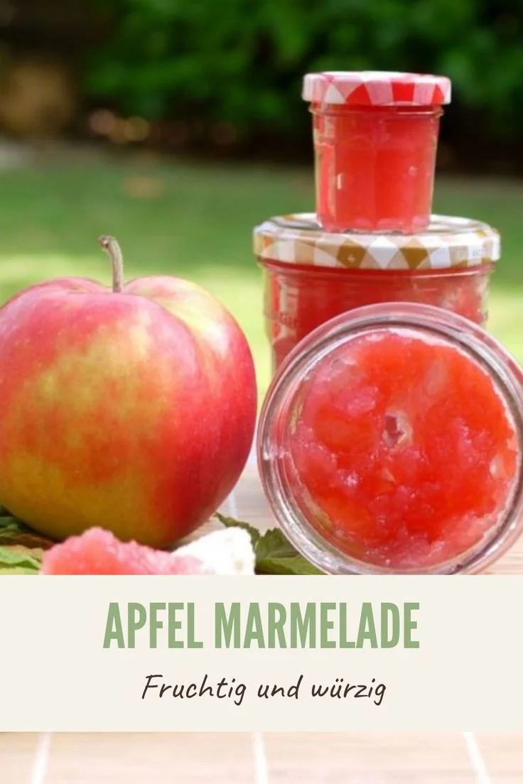 Hausgemachte Apfel Marmelade in einem Glas, ideal für den Herbstgenuss
