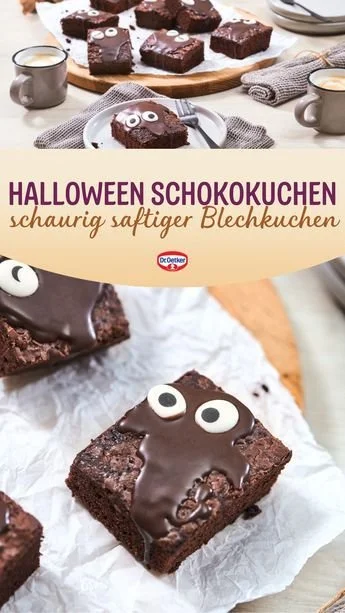 Leckere Halloween Brownies, perfekt für Partys und schokoladige Genüsse.