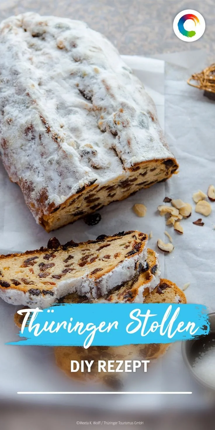 Hausgemachter Thüringer Stollen nach traditionellem Rezept.