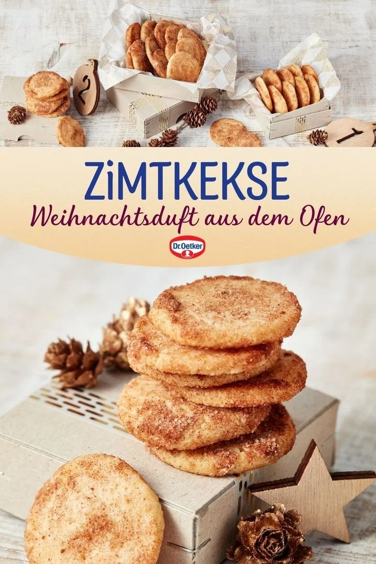 Leckere Zimtkekse für die Weihnachtszeit auf einem Dekoteller
