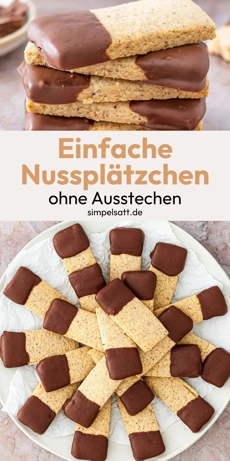 Einfache Plätzchen ohne Ausstechen auf einem Teller, bereit zum Genießen.