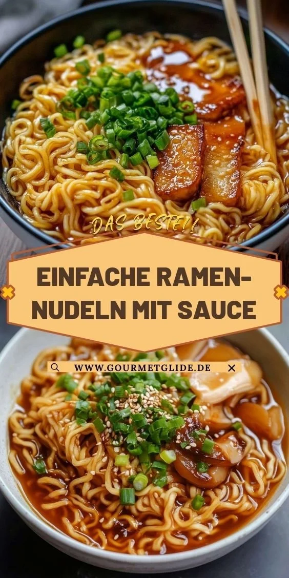 Ein einfaches Rezept für Ramen-Nudeln mit Sauce in 5 Minuten.