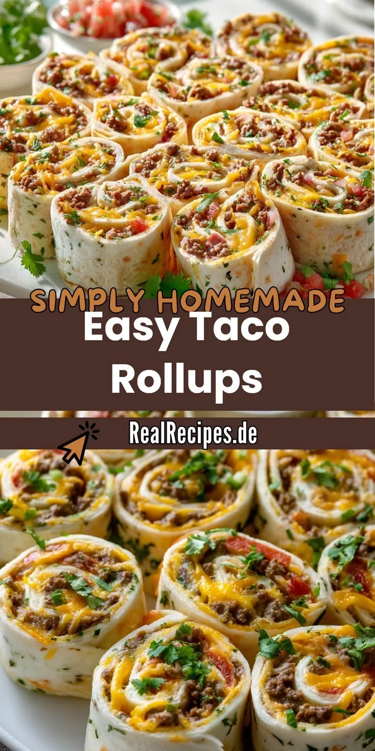 Taco Rollups mit frischem Belag auf einem Teller
