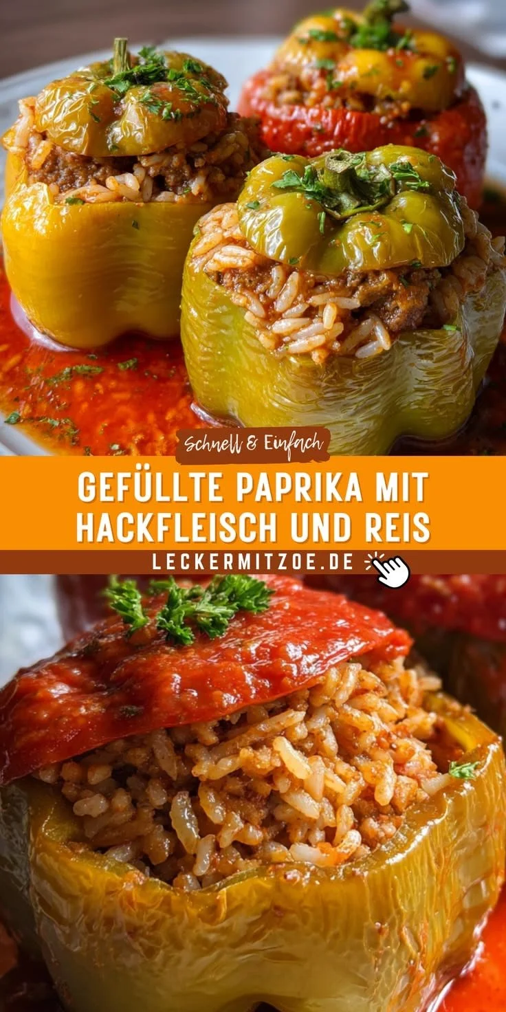 Gefüllte Paprika mit Hackfleisch und Reis, ein arabisches Gericht