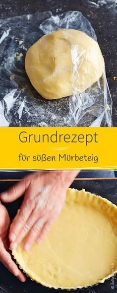 Bild eines frisch zubereiteten Mürbeteigs für Kuchen und Gebäck