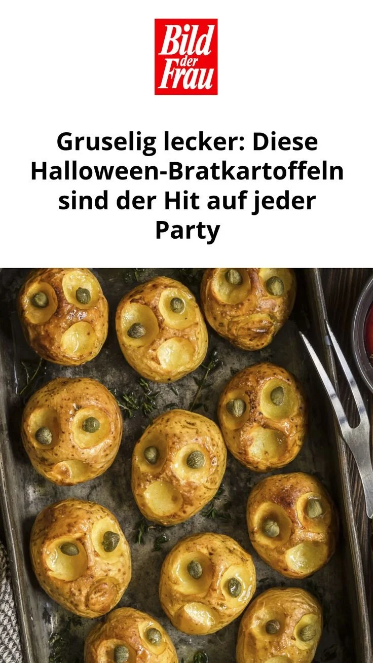 Gruselig leckere Halloween-Bratkartoffeln auf einer Party serviert