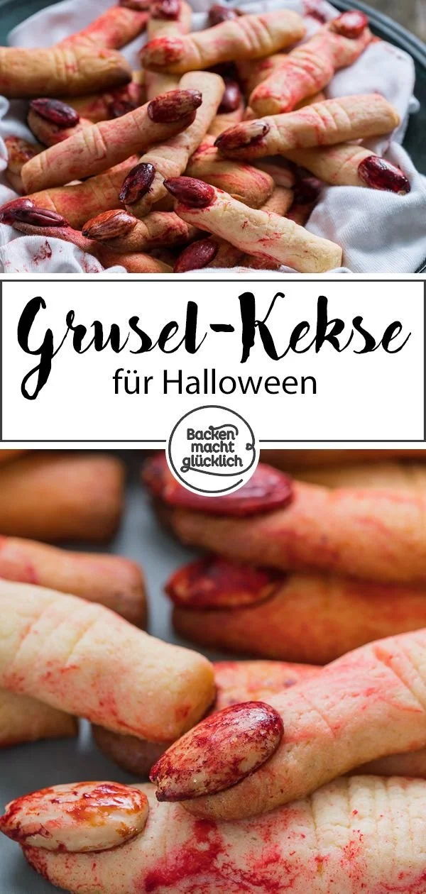 Gruselige Halloween-Finger Kekse fürs Backen