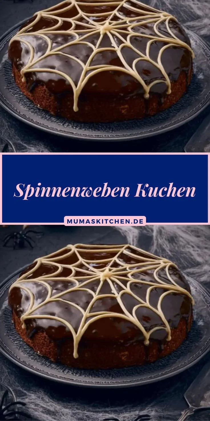 Halloween Kuchen mit Spinnenweb-Design für die Party