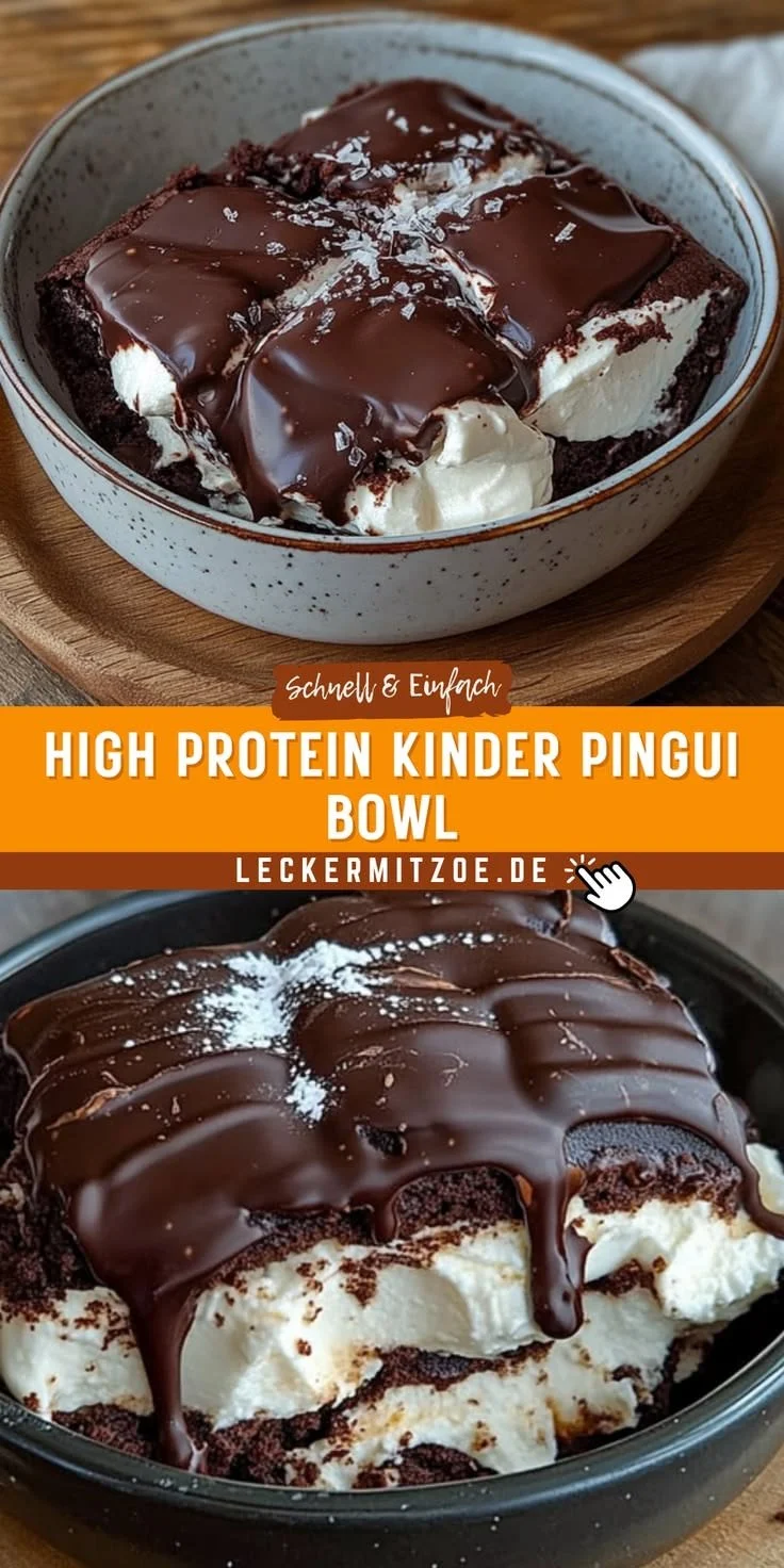 Leckerer High Protein Kinder Pingui Bowl für einen proteinreichen Frühstücksgenuss.