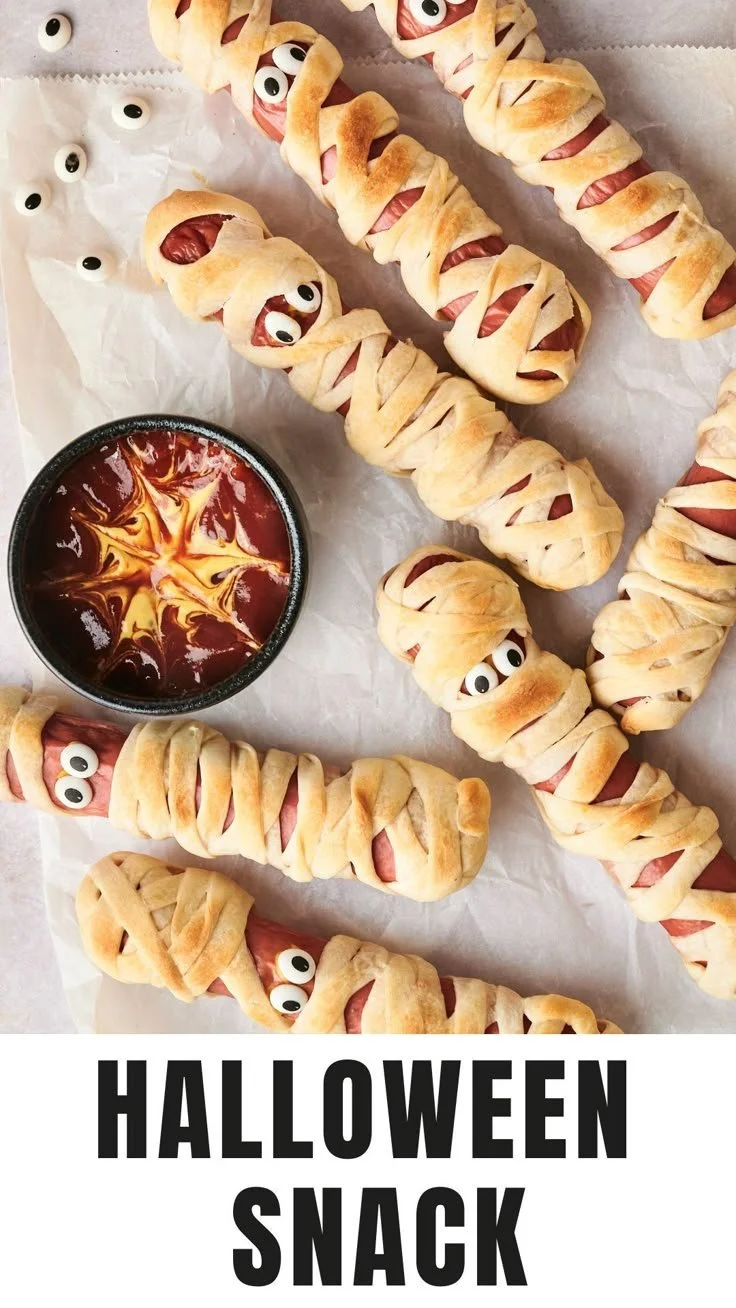 Lustige Mumien Würstchen Snack für Kinderpartys von Shibas Kitchen