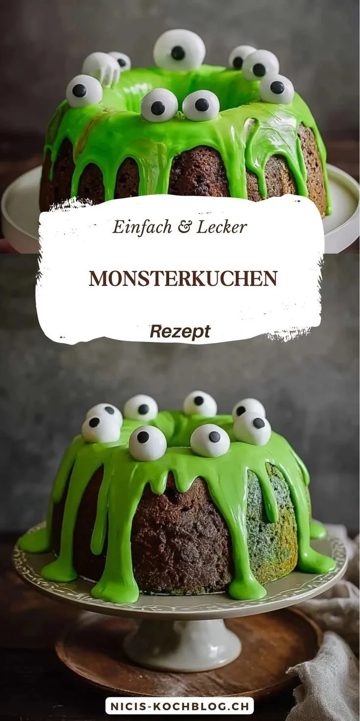 Monsterkuchen: Einfaches Halloween Rezept mit Schokogugelhupf für die Feier