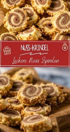 Leckere Mürbe Nusskringel Plätzchen auf einem Teller