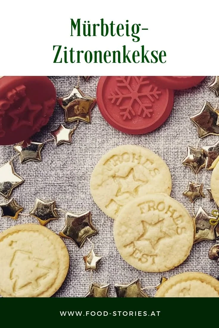Mürbteig-Zitronenkekse auf einem Teller, ideal für Naschkatzen.