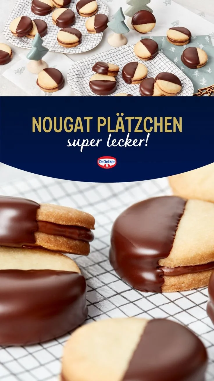 Leckere Nougat Plätzchen für die Weihnachtsbäckerei 2024.